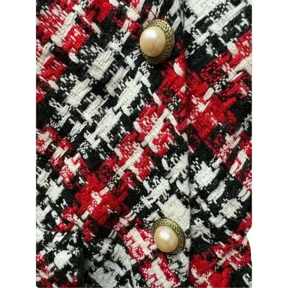 Blueberi Boulevard Girls Size 4 Red Plaid Coat Jacket - Picture 3 of 9